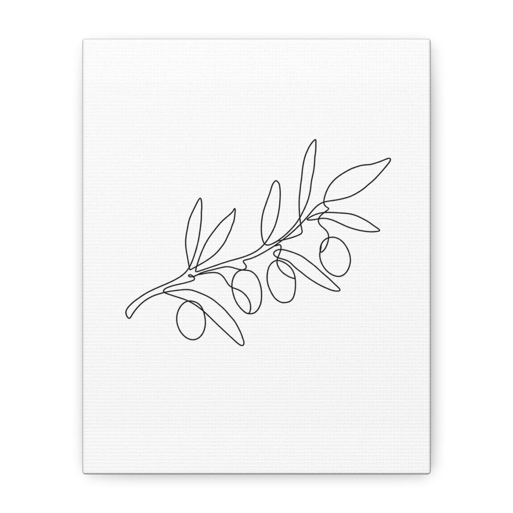 Olive Branch Line Art Canvas