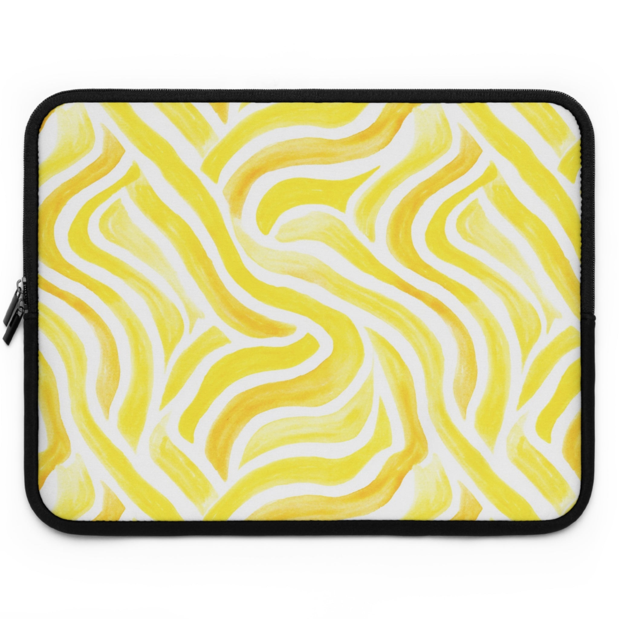 Yellow Swirl Laptop Sleeve — Bright Abstract Protective Case