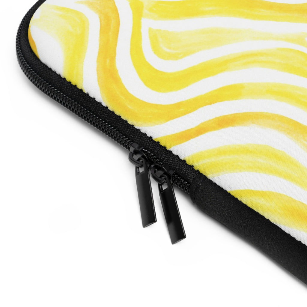 Yellow Swirl Laptop Sleeve — Bright Abstract Protective Case