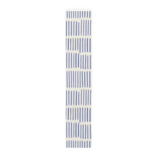 Blue Brushstroke Table Runner — Modern Cotton-Poly Dining Accent