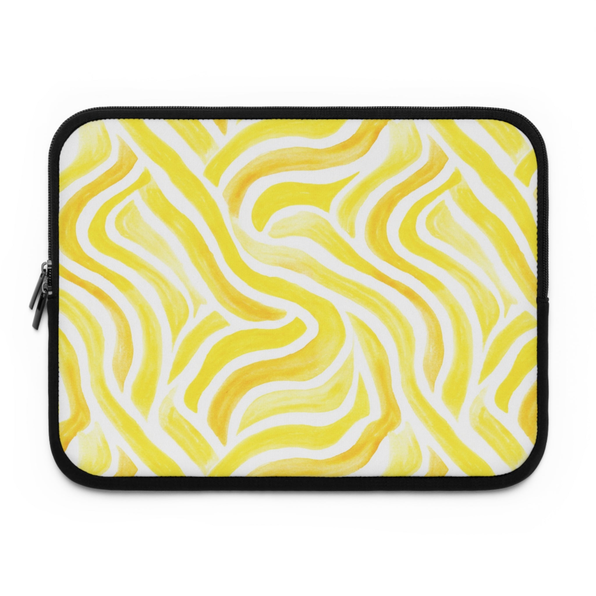 Yellow Swirl Laptop Sleeve — Bright Abstract Protective Case