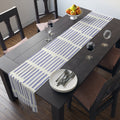 Blue Brushstroke Table Runner — Modern Cotton-Poly Dining Accent