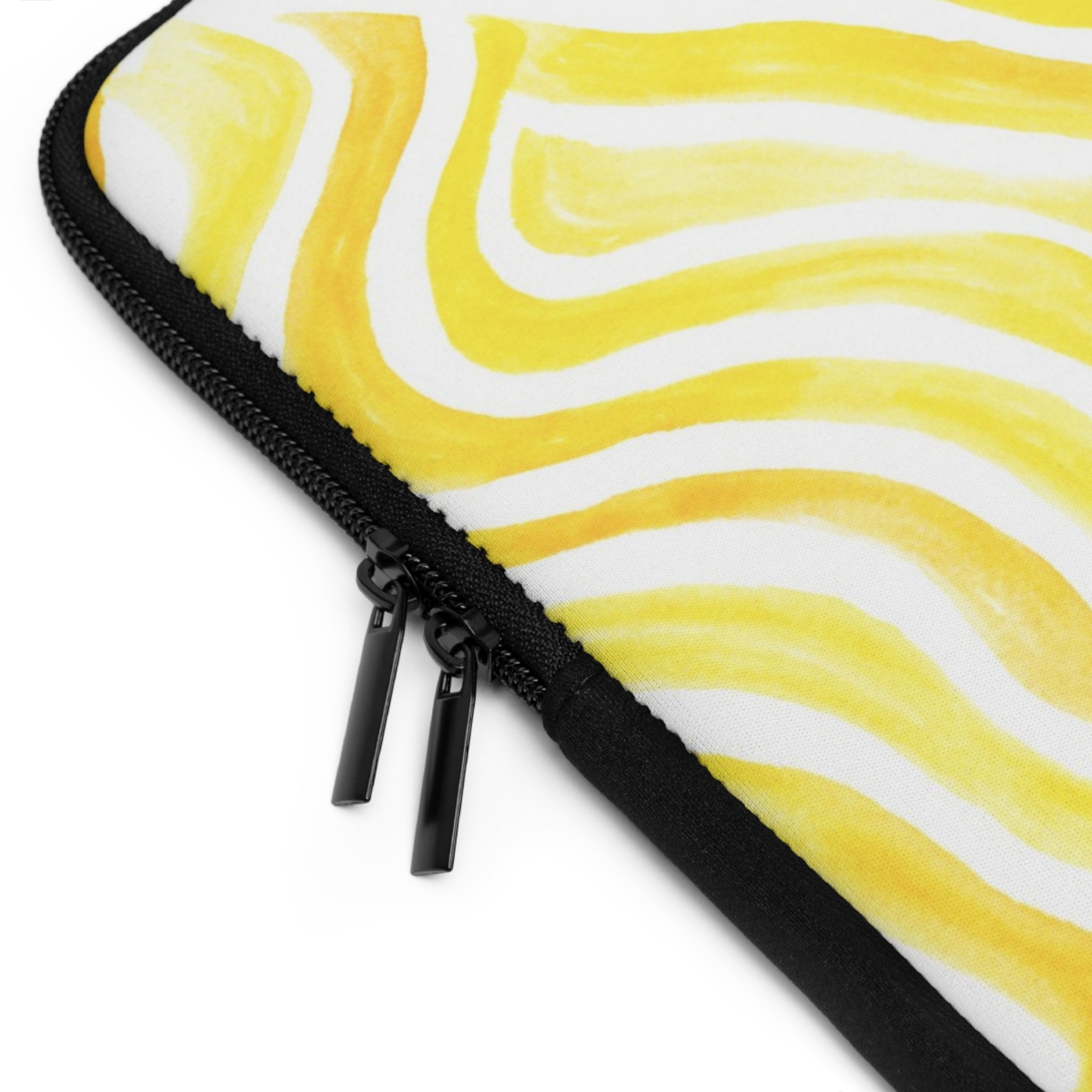 Yellow Swirl Laptop Sleeve — Bright Abstract Protective Case
