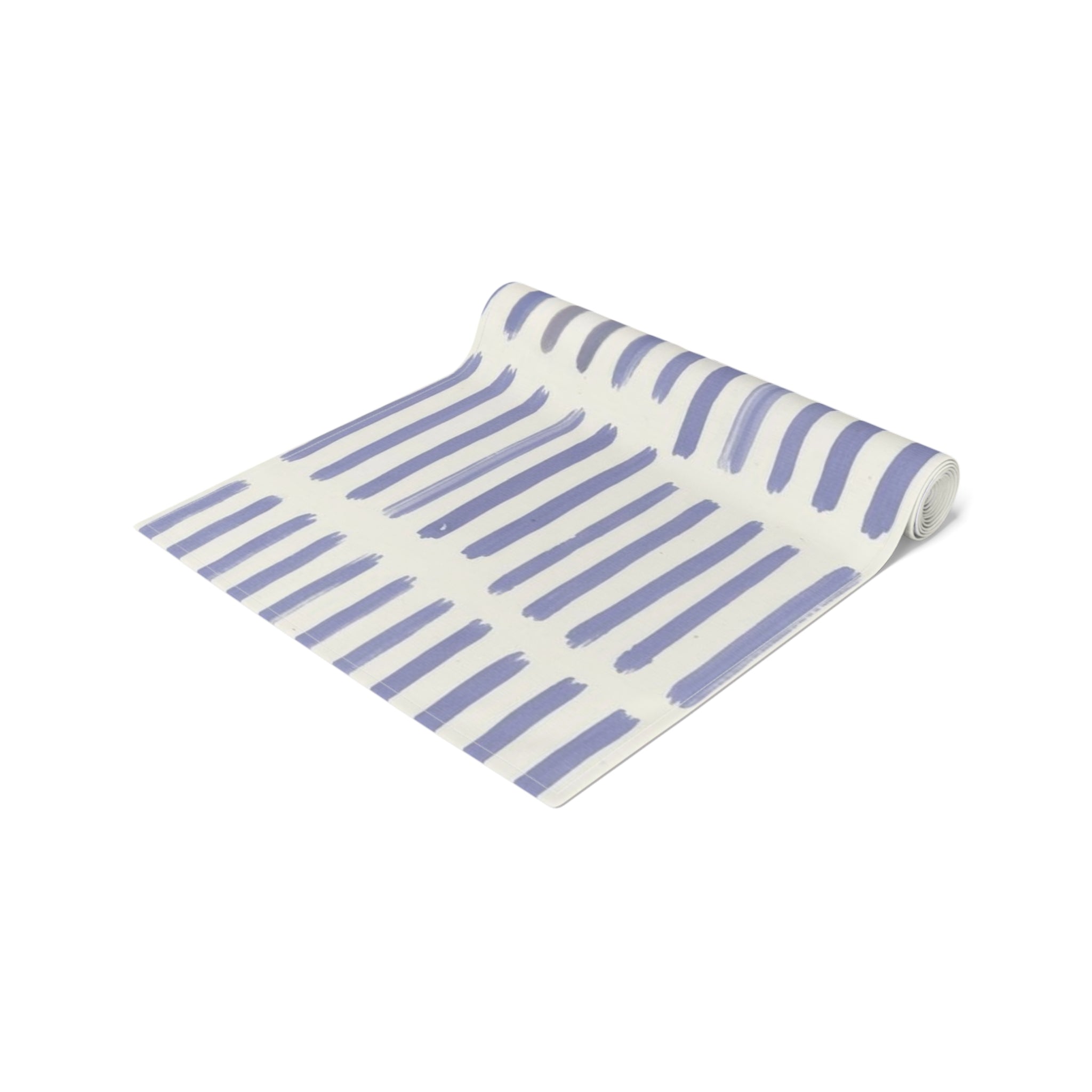 Blue Brushstroke Table Runner — Modern Cotton-Poly Dining Accent