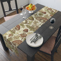 Mushroom Forest Table Runner — Vintage Botanical Cotton-Polyblend