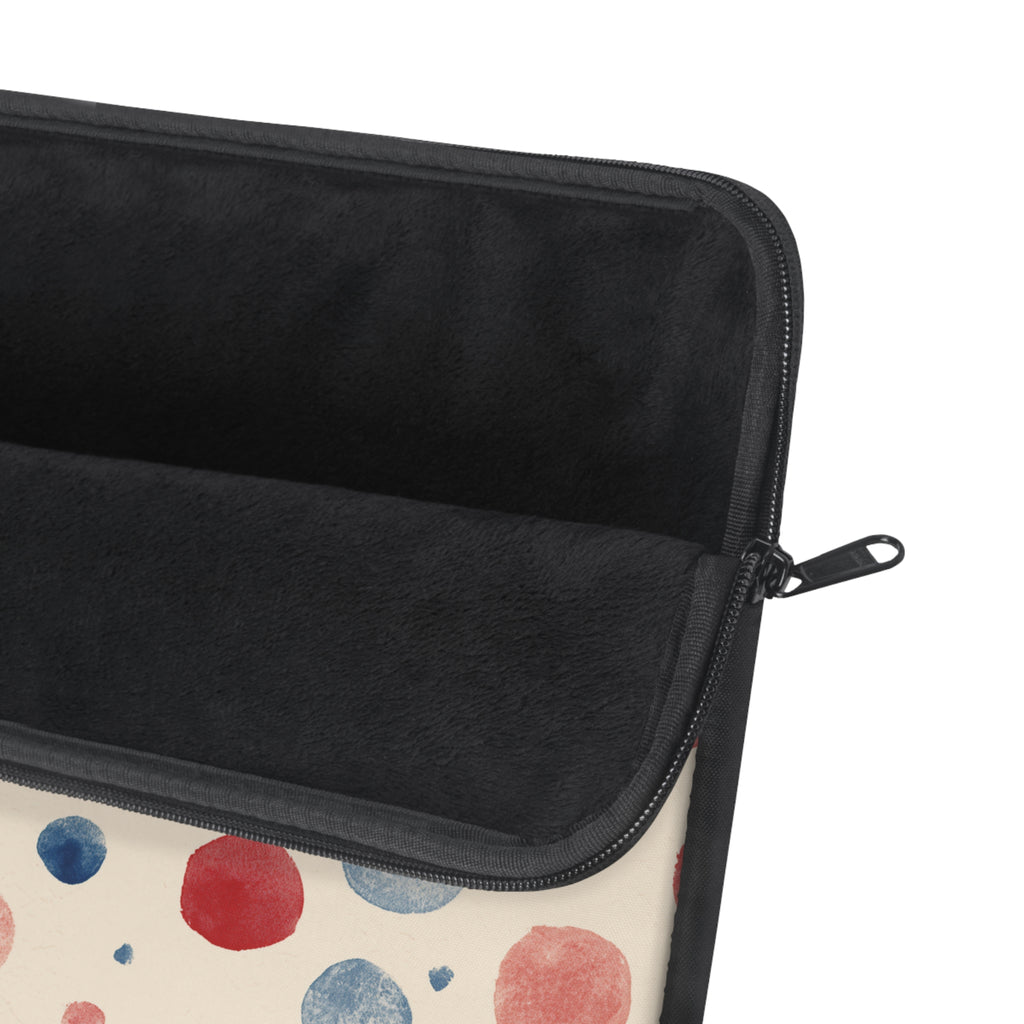 Watercolor Polka Dot Laptop Sleeve – Red & Blue Retro Spot Protection
