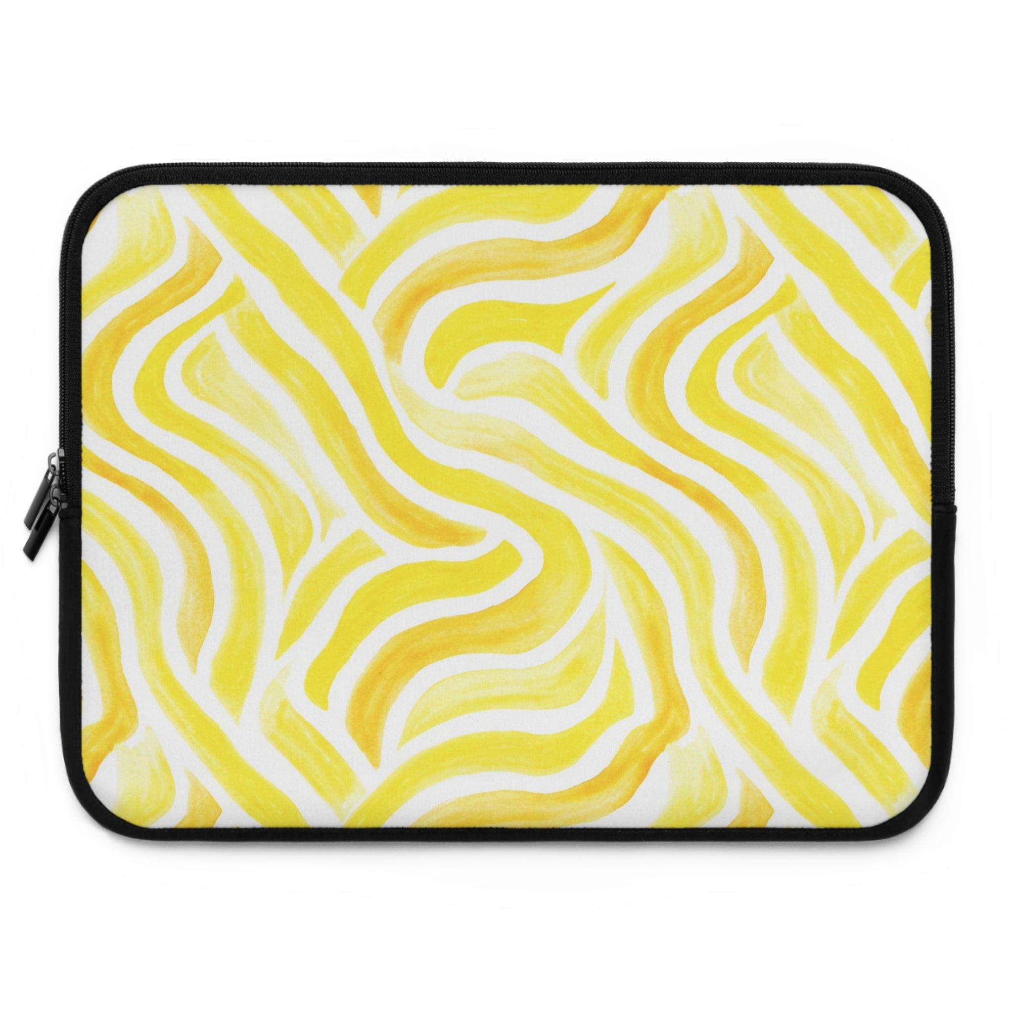 Yellow Swirl Laptop Sleeve — Bright Abstract Protective Case