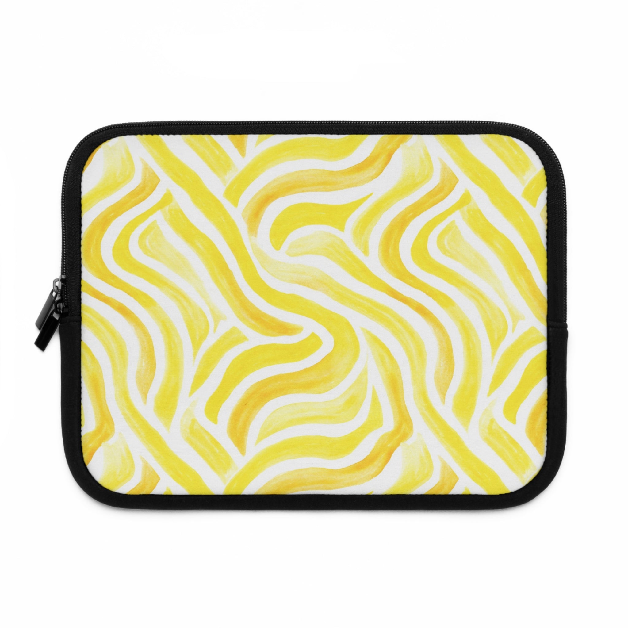 Yellow Swirl Laptop Sleeve — Bright Abstract Protective Case