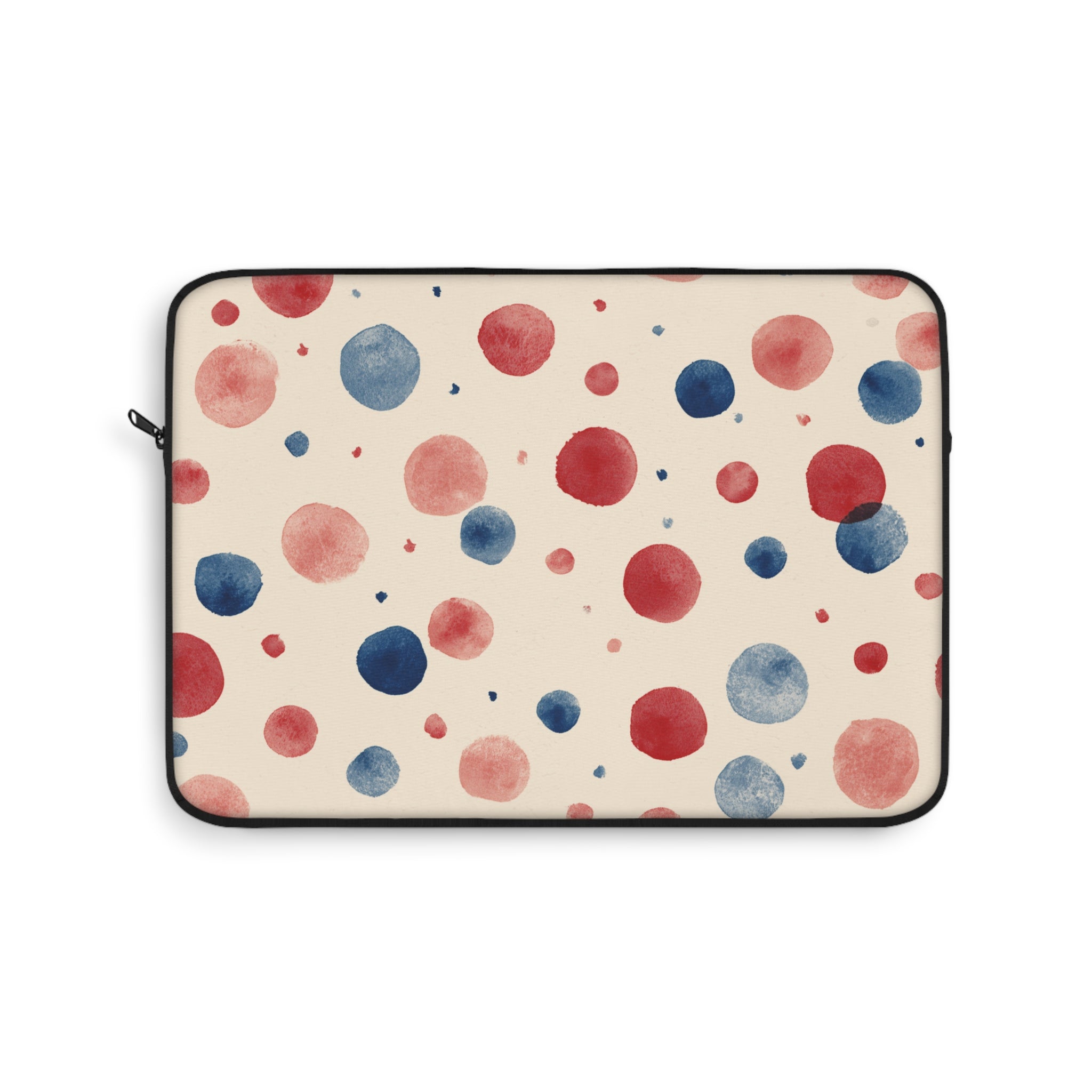 Watercolor Polka Dot Laptop Sleeve – Red & Blue Retro Spot Protection
