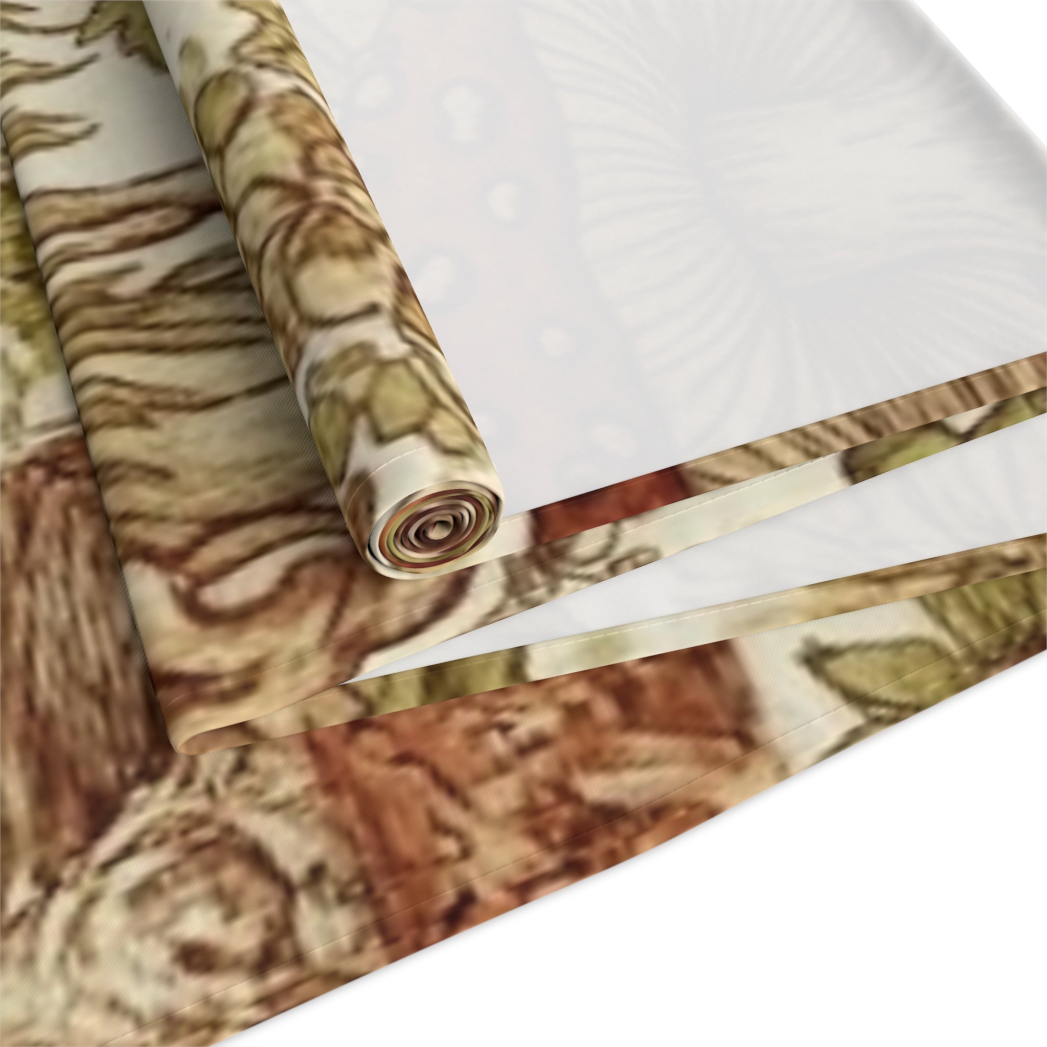 Mushroom Forest Table Runner — Vintage Botanical Cotton-Polyblend