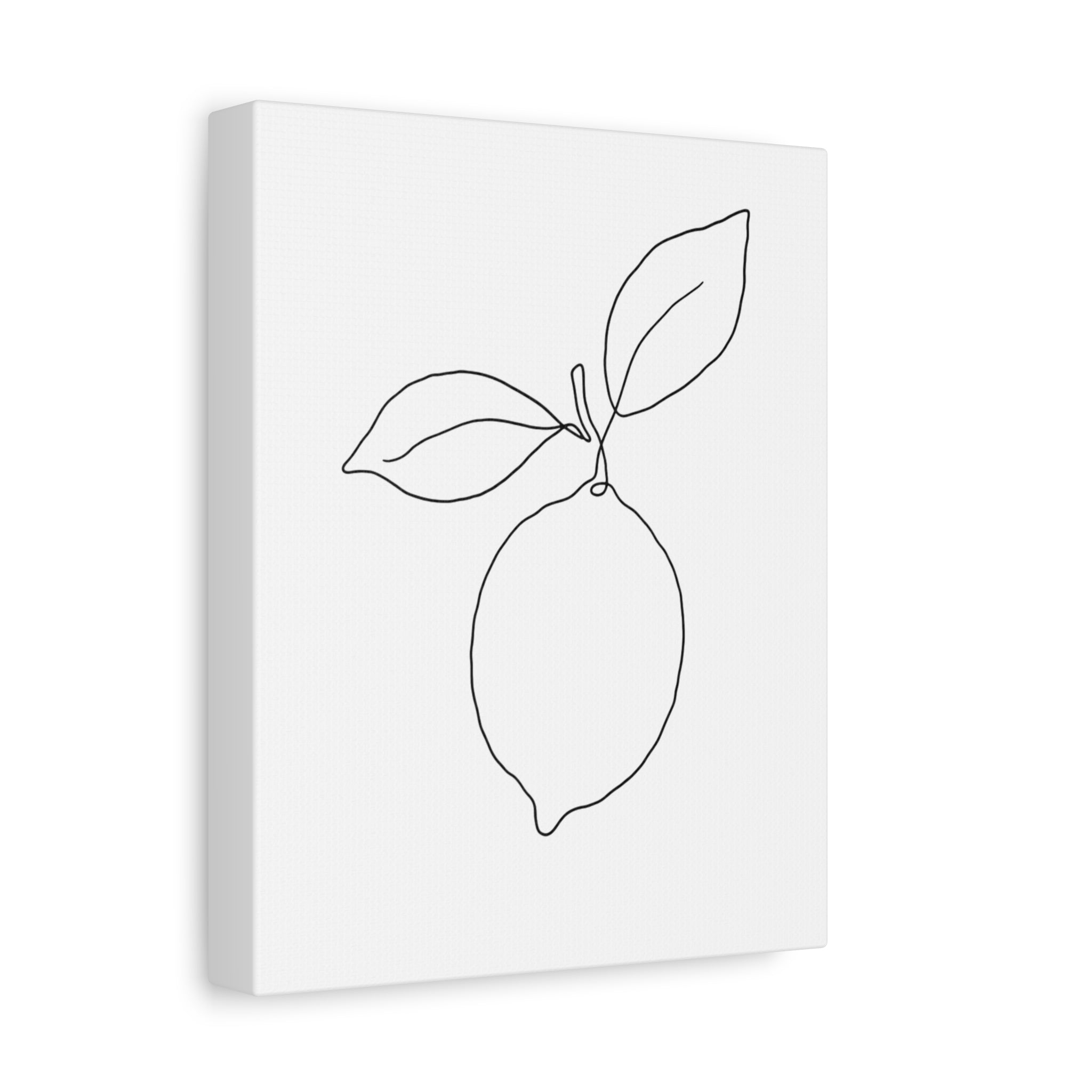 Lemon Line Art Canvas Print — Minimal Botanical Wall Art