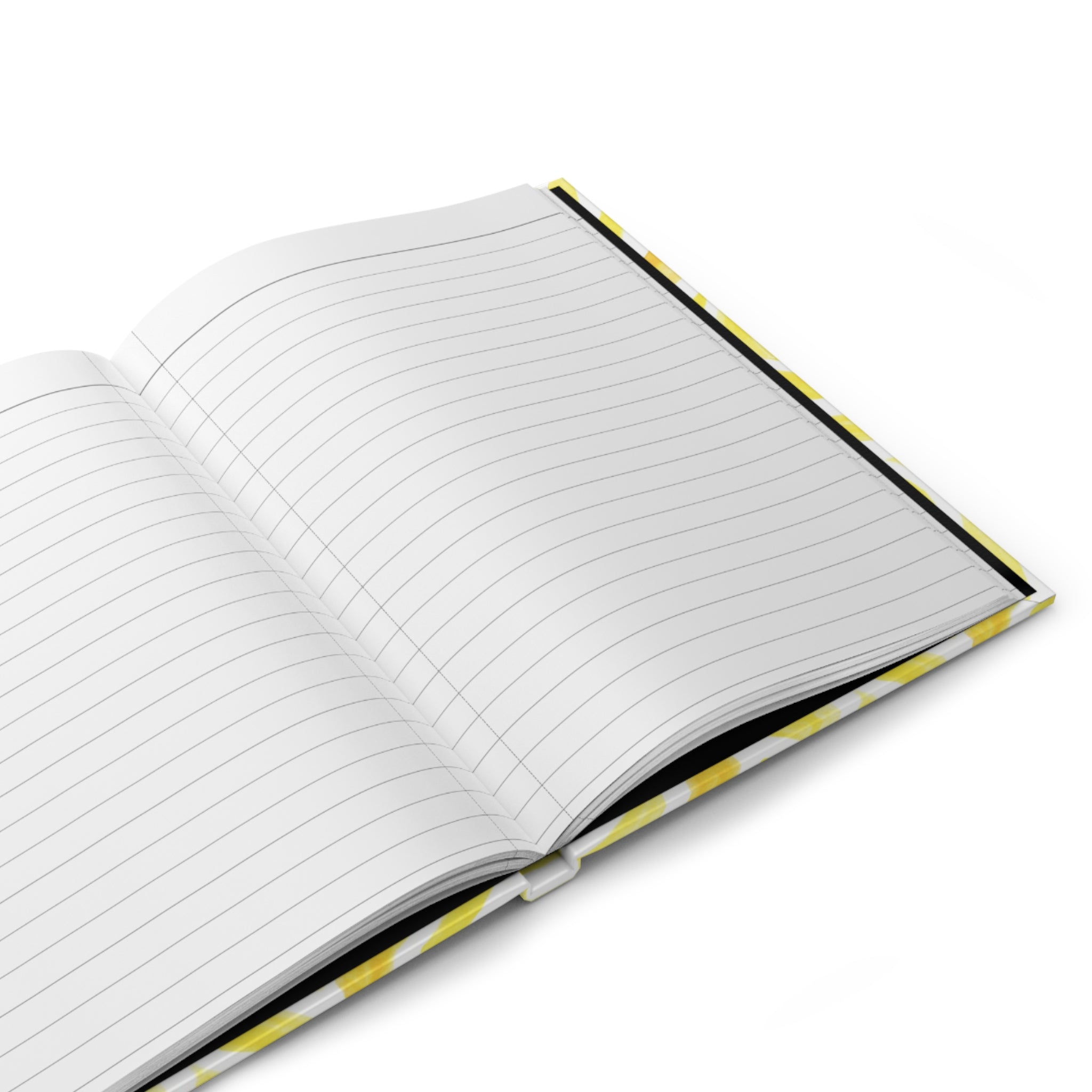 Yellow Abstract Swirl Hardcover Journal — Bright Wavy Pattern Notebook