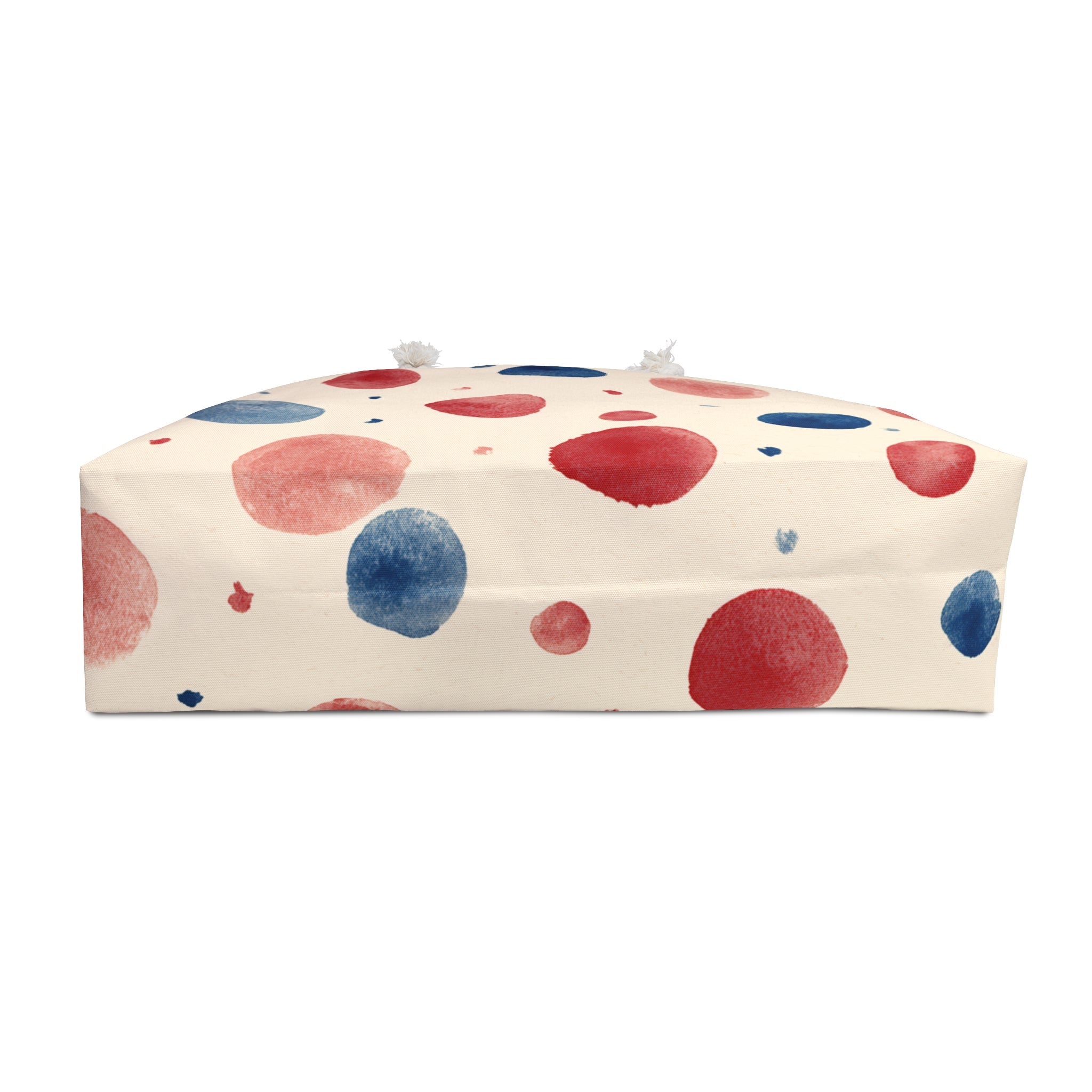 Watercolor Dot Weekender Bag — Red & Blue Polka Dot Travel Tote