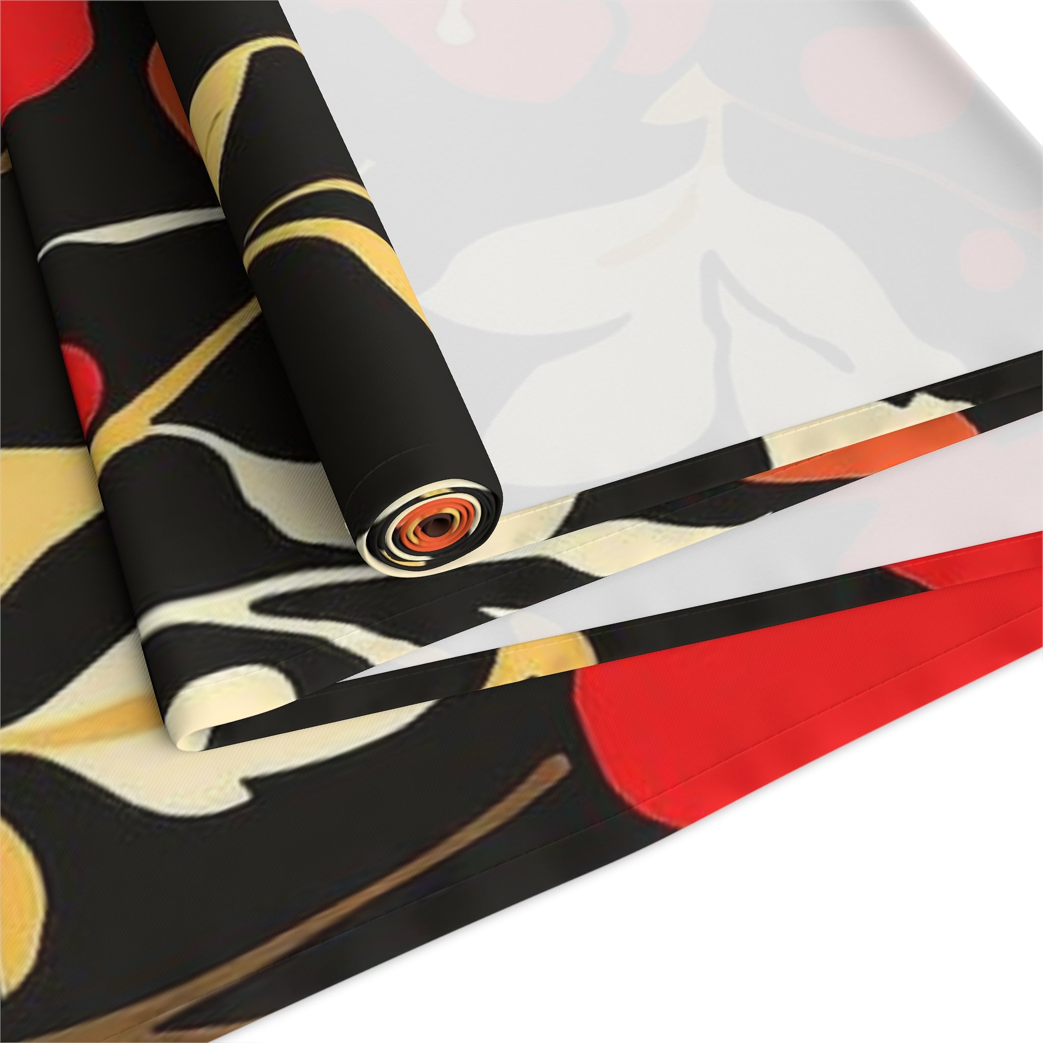 Floral Noir Table Runner — Coral & Cream Garden Pattern 16x72