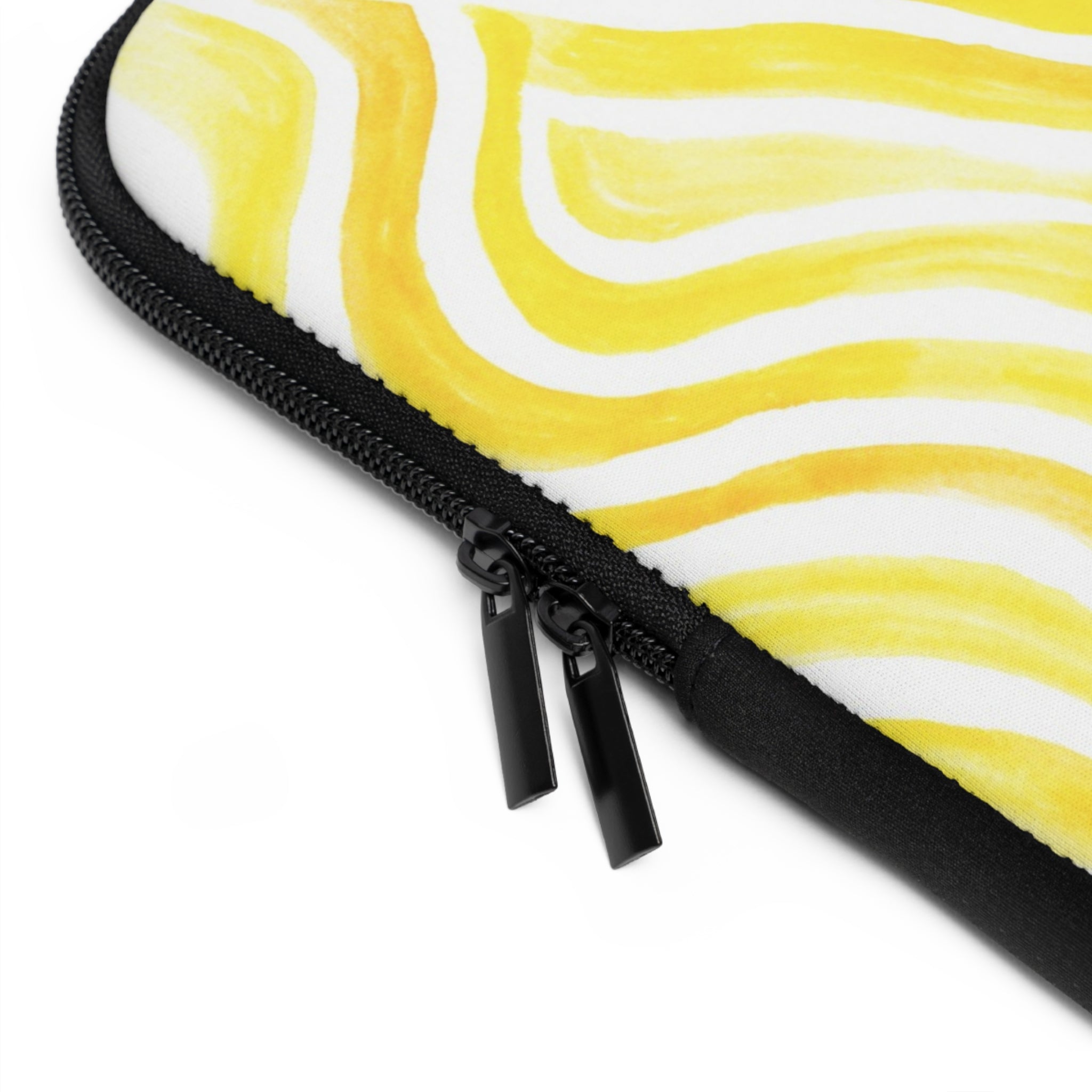 Yellow Swirl Laptop Sleeve — Bright Abstract Protective Case
