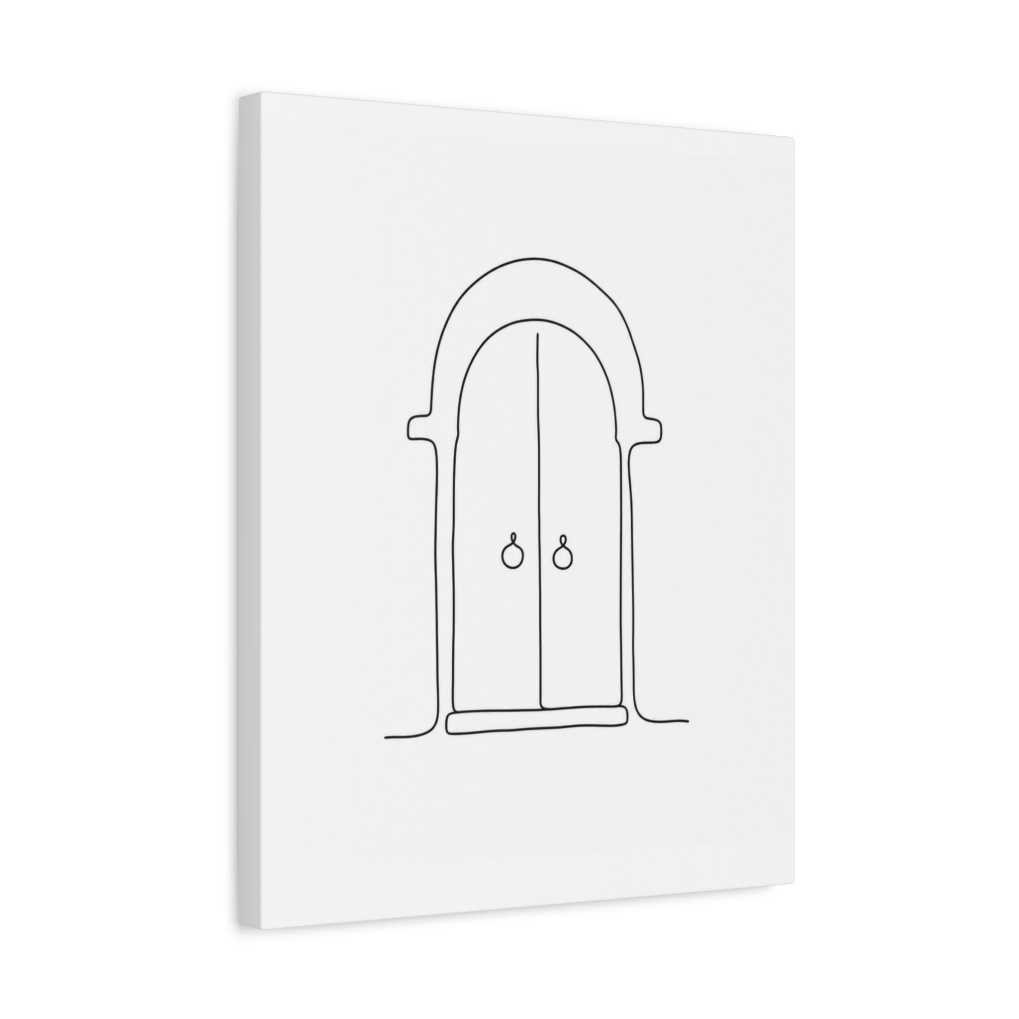 Minimalist Arched Door Line Art Canvas Print — Matte Stretched Wall Decor