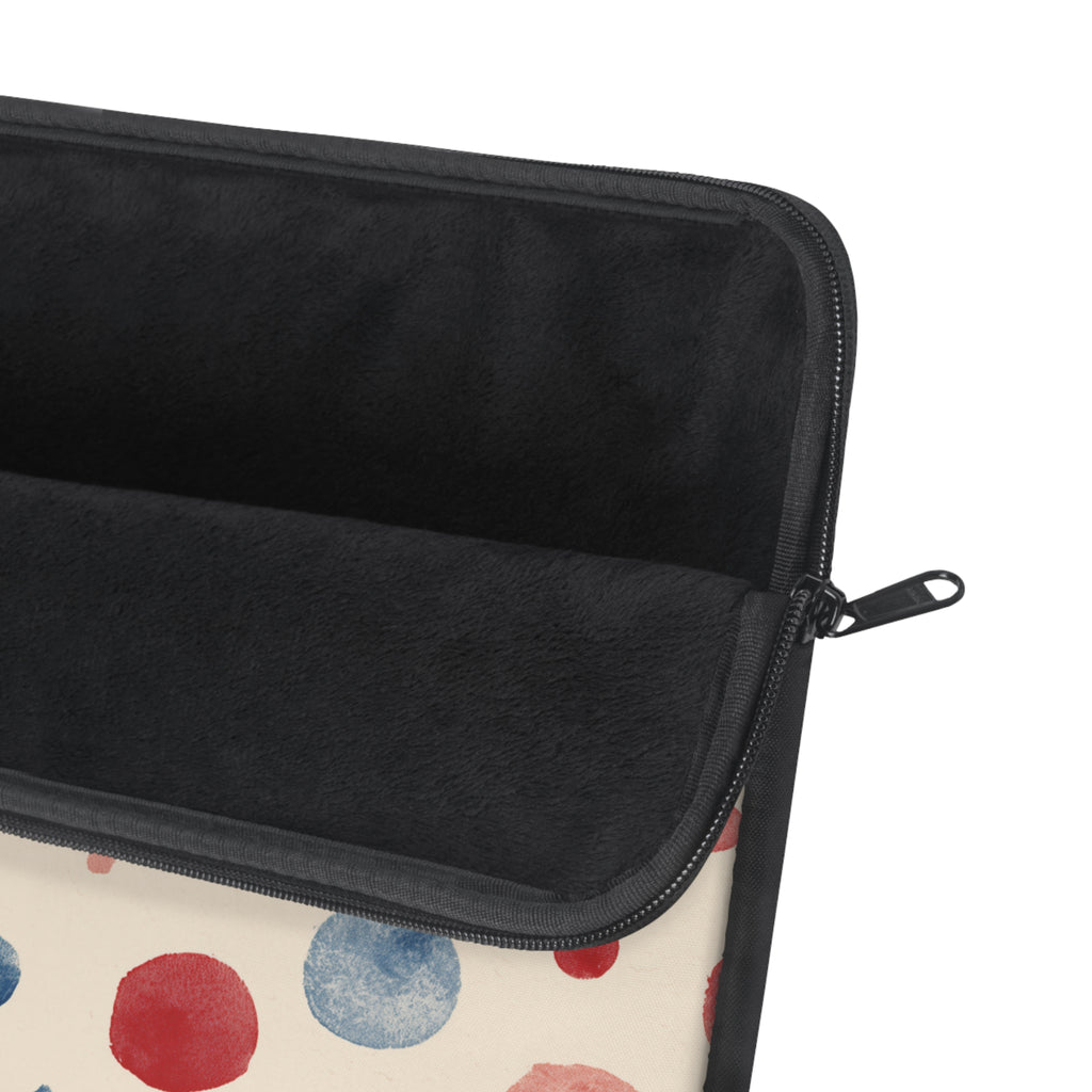 Watercolor Polka Dot Laptop Sleeve – Red & Blue Retro Spot Protection