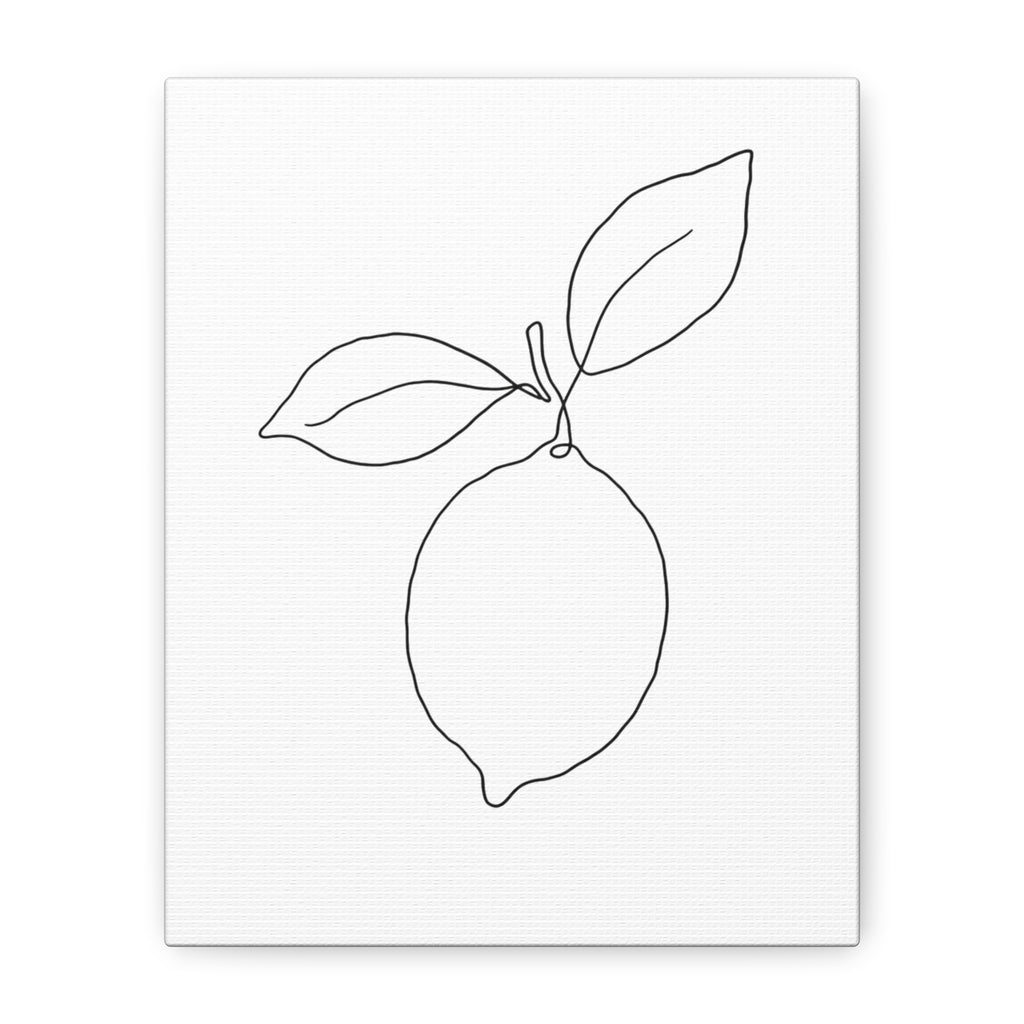 Lemon Line Art Canvas Print — Minimal Botanical Wall Art