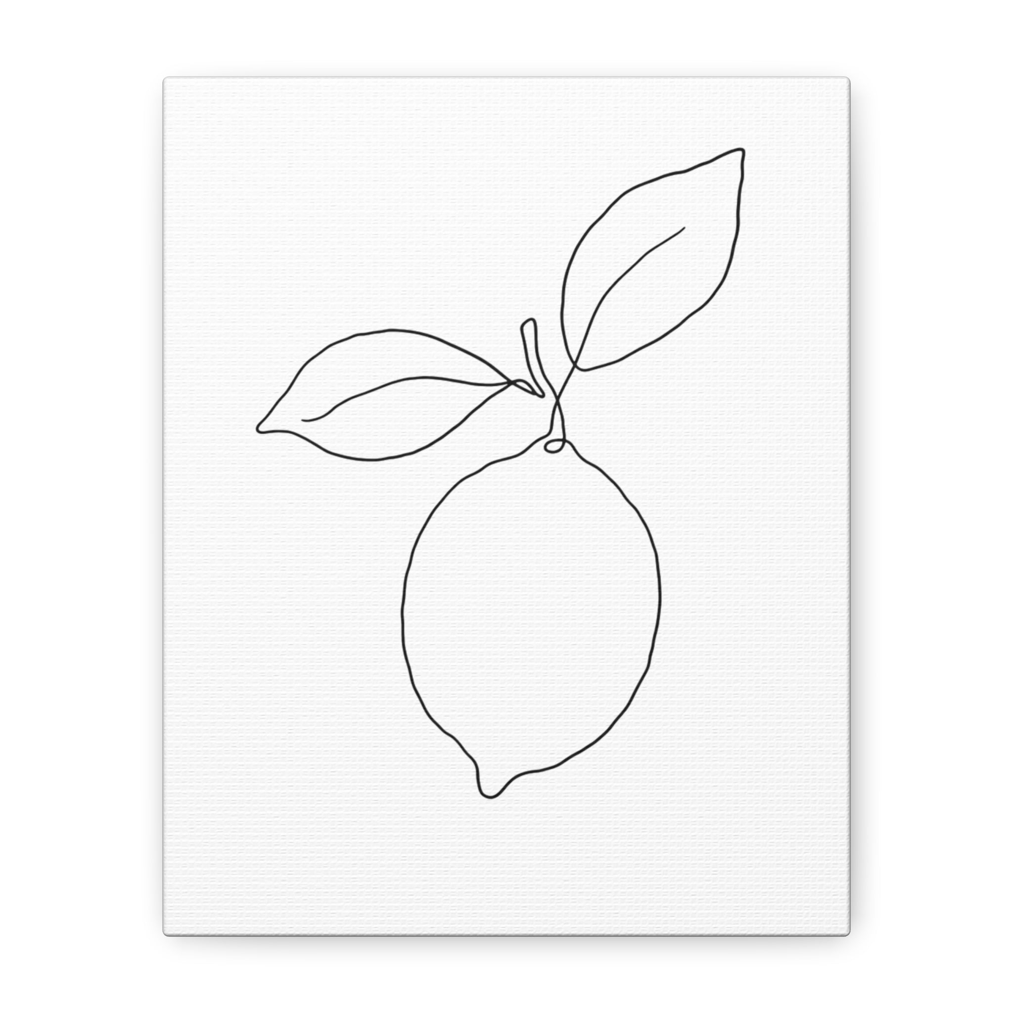Lemon Line Art Canvas Print — Minimal Botanical Wall Art