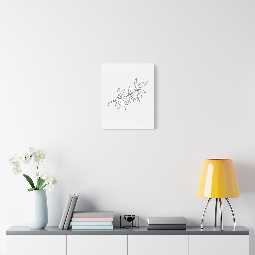 Olive Branch Line Art Canvas