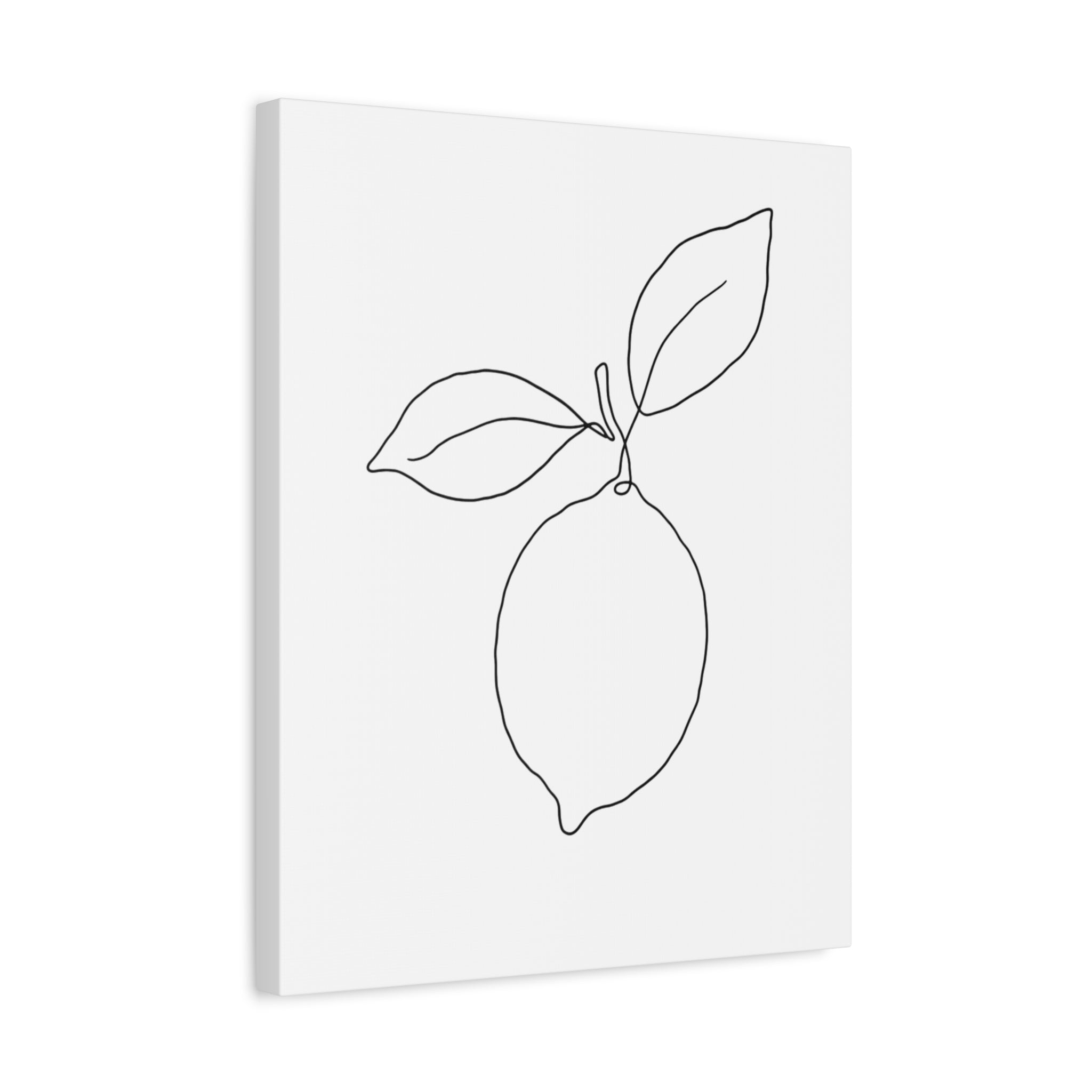 Lemon Line Art Canvas Print — Minimal Botanical Wall Art