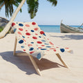 Polka Dot Beach Towel – Red, White, & Blue Watercolor Dots
