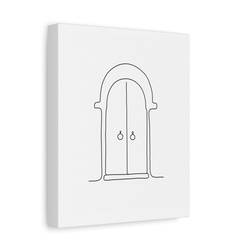 Minimalist Arched Door Line Art Canvas Print — Matte Stretched Wall Decor