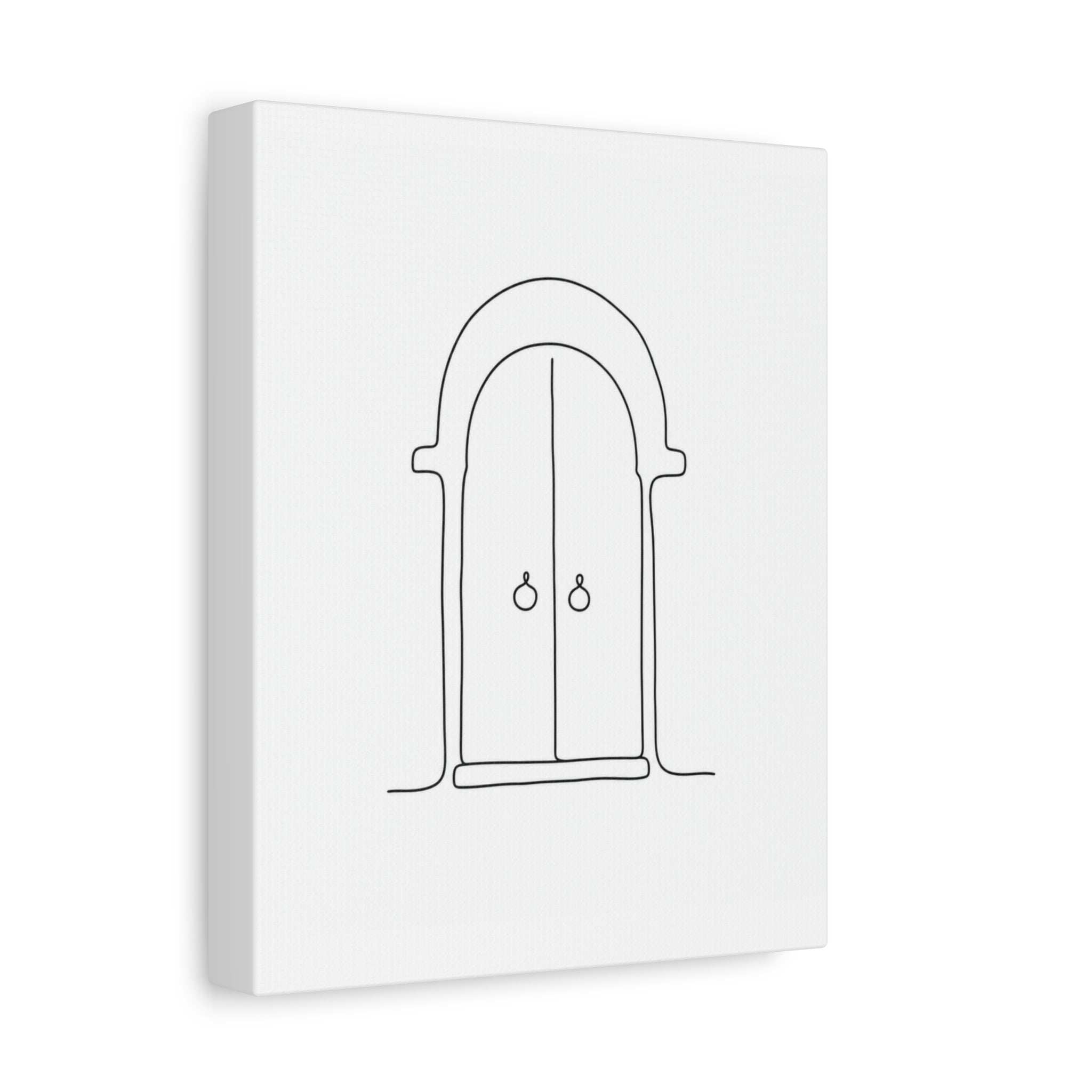 Minimalist Arched Door Line Art Canvas Print — Matte Stretched Wall Decor