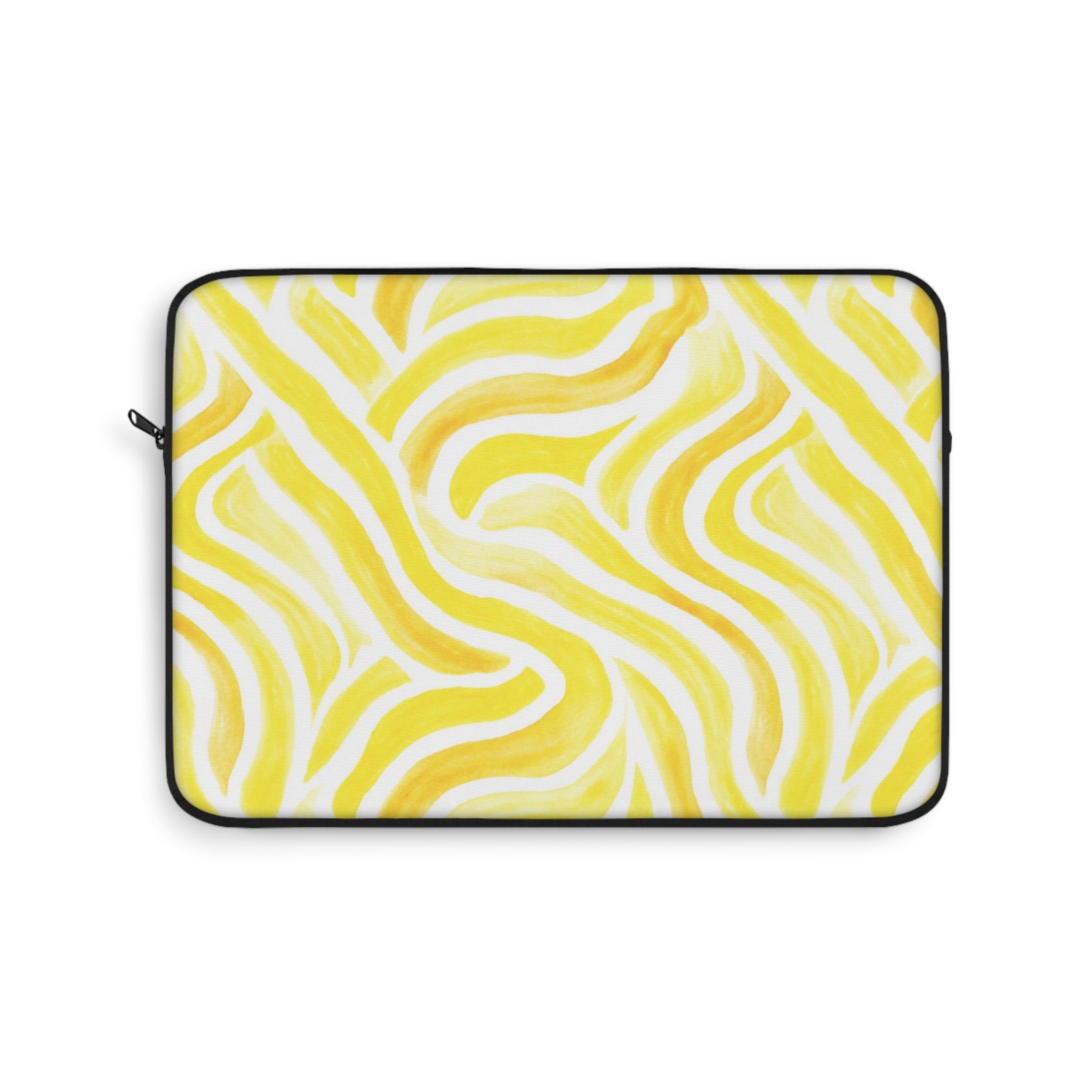 Yellow Abstract Zebra Print Laptop Sleeve