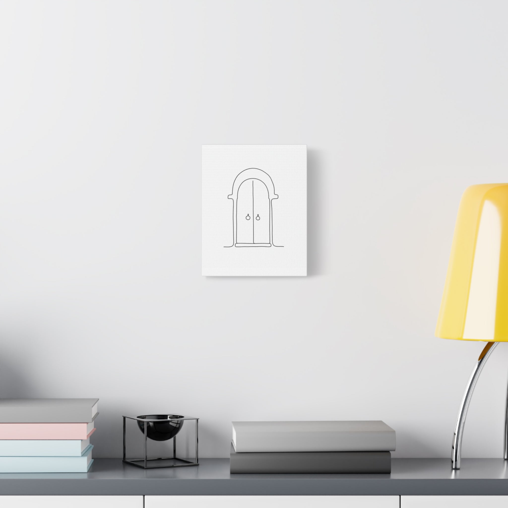 Minimalist Arched Door Line Art Canvas Print — Matte Stretched Wall Decor