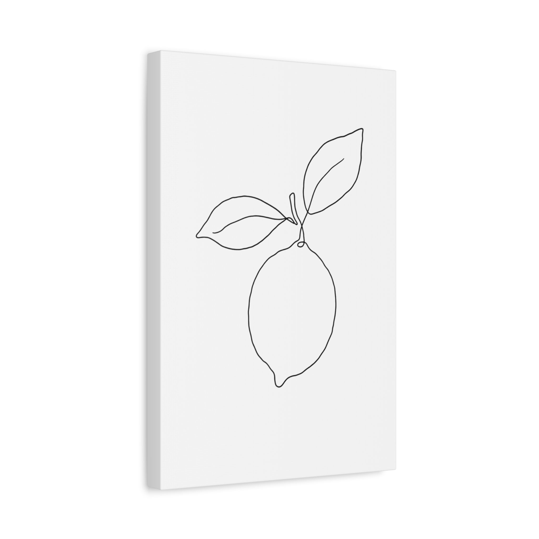 Lemon Line Art Canvas Print — Minimal Botanical Wall Art