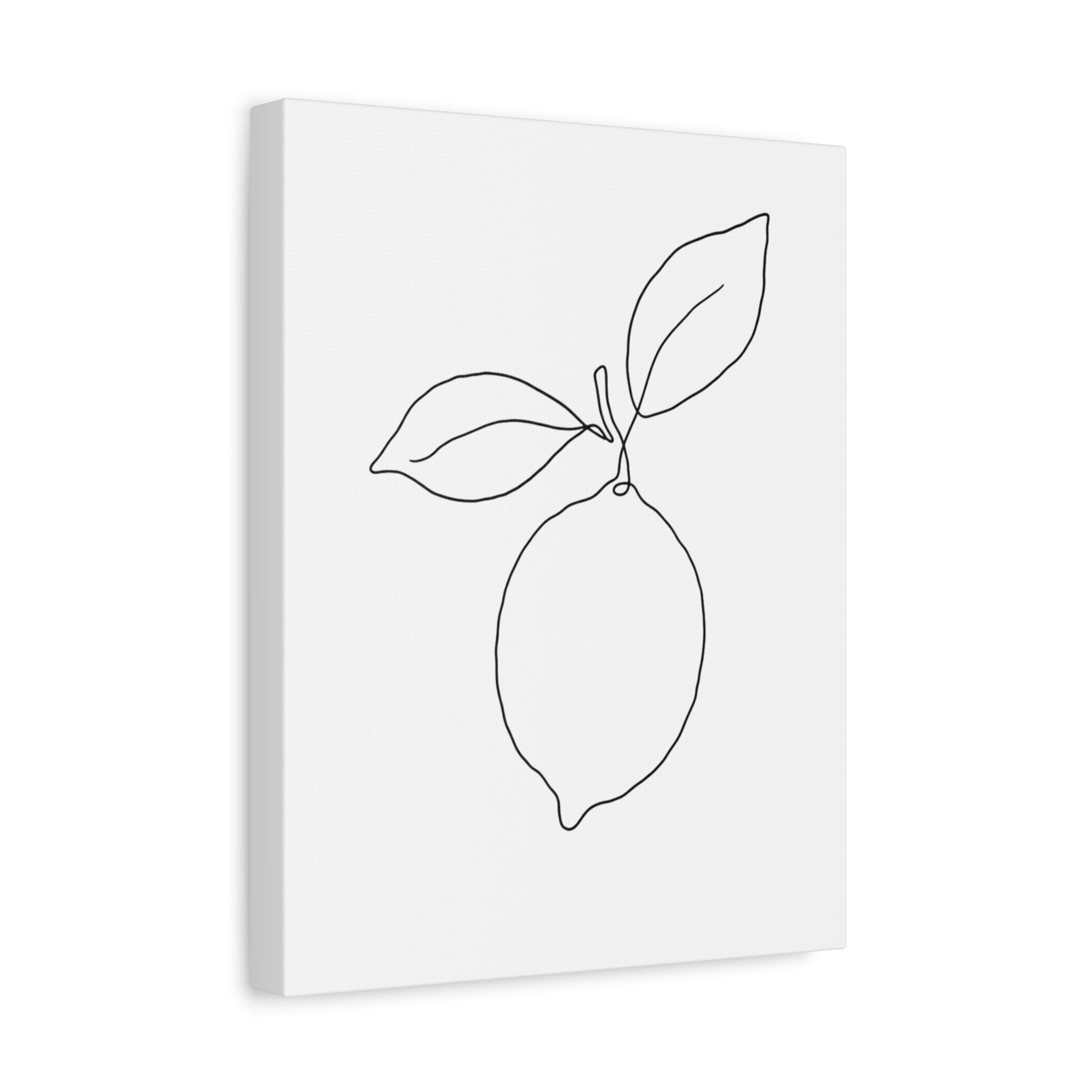 Lemon Line Art Canvas Print — Minimal Botanical Wall Art