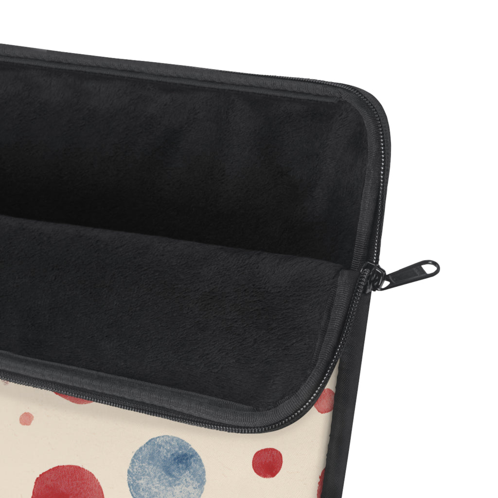 Watercolor Polka Dot Laptop Sleeve – Red & Blue Retro Spot Protection