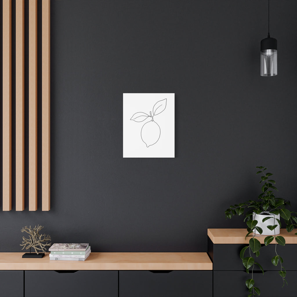 Lemon Line Art Canvas Print — Minimal Botanical Wall Art