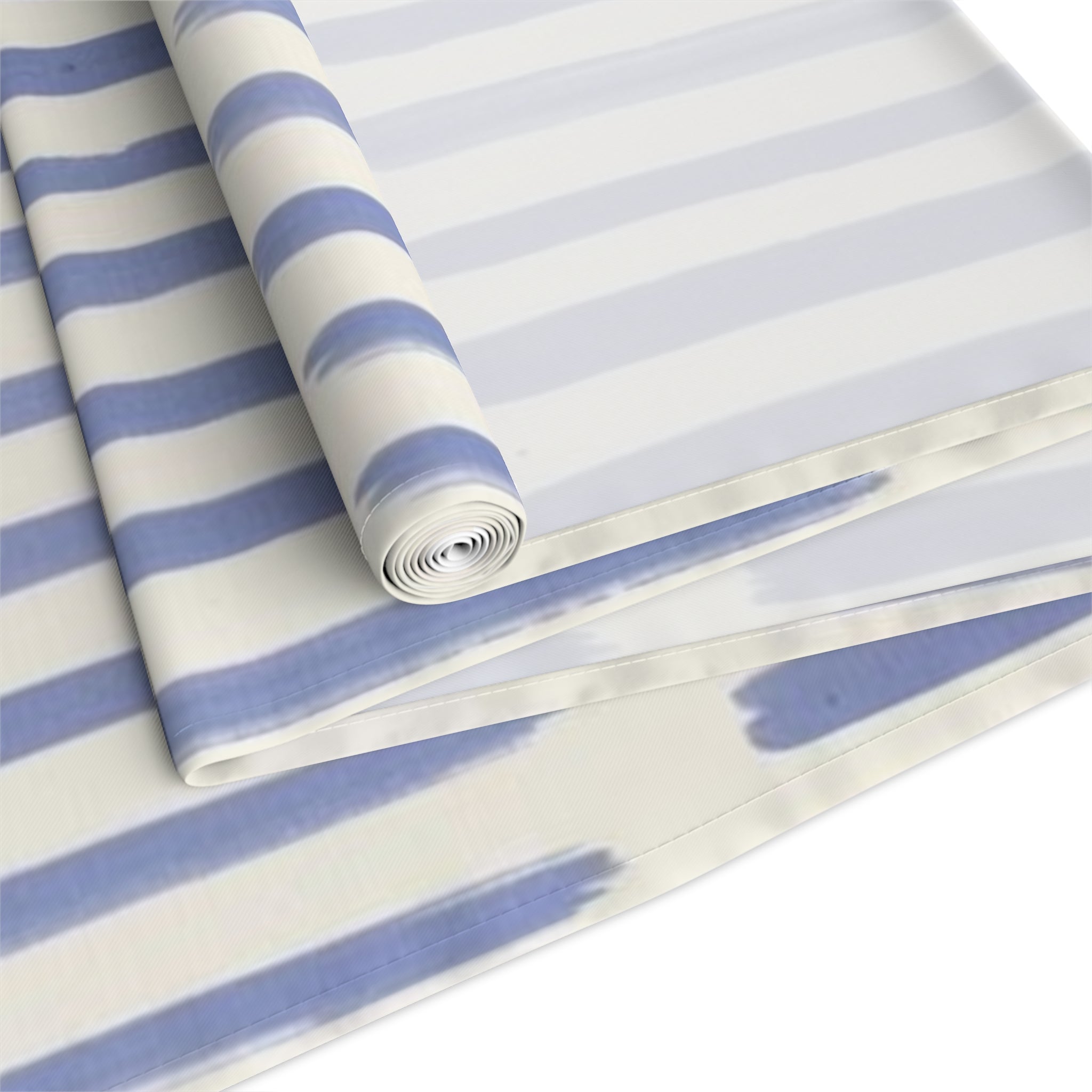 Blue Brushstroke Table Runner — Modern Cotton-Poly Dining Accent