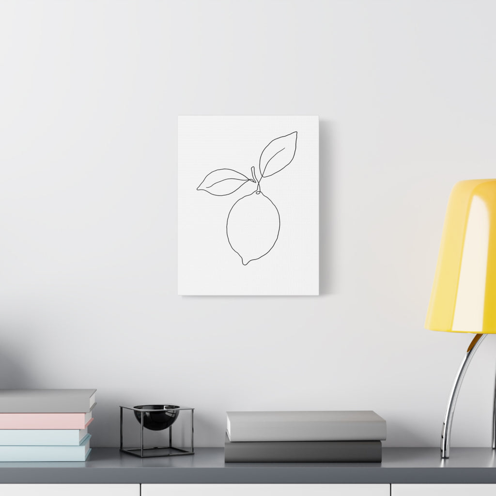 Lemon Line Art Canvas Print — Minimal Botanical Wall Art