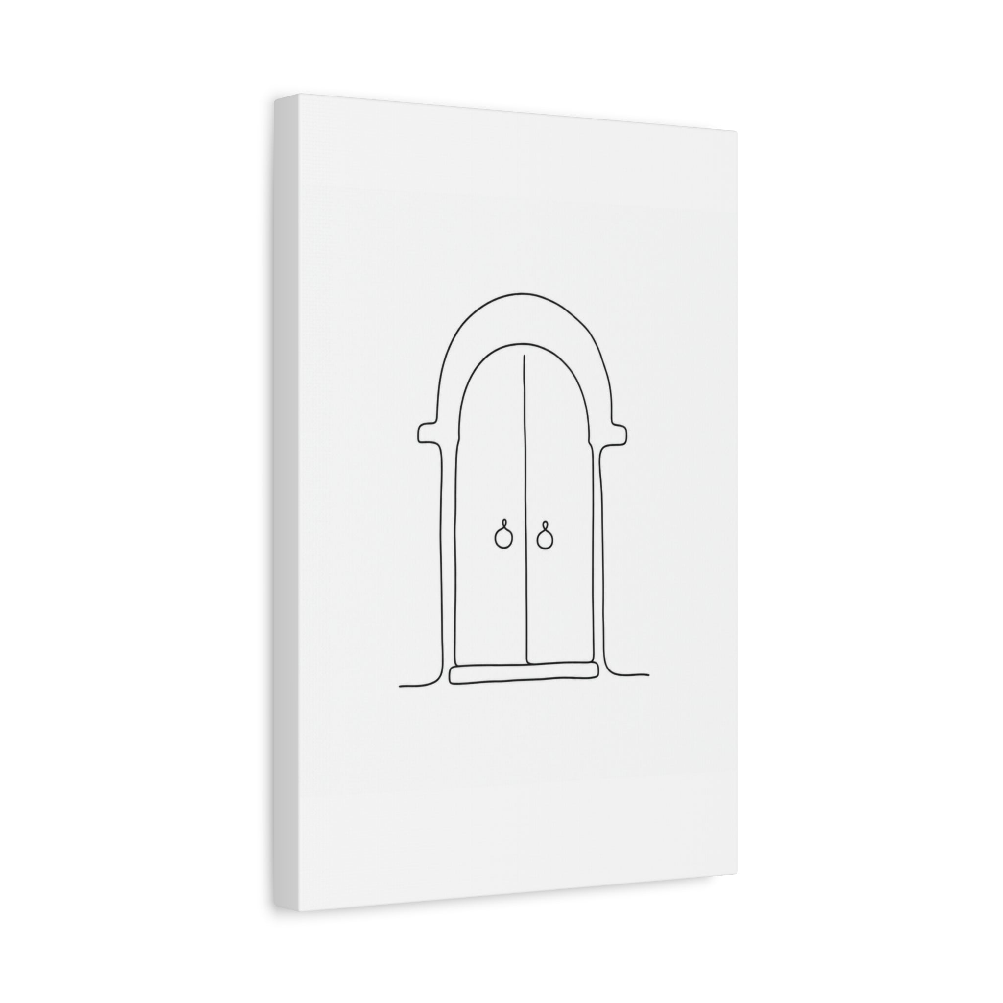 Minimalist Arched Door Line Art Canvas Print — Matte Stretched Wall Decor