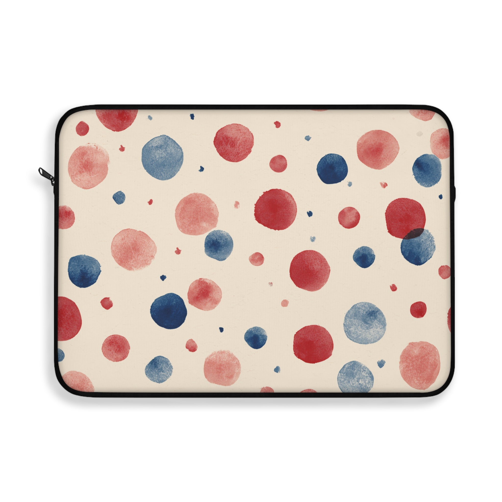 Watercolor Polka Dot Laptop Sleeve – Red & Blue Retro Spot Protection