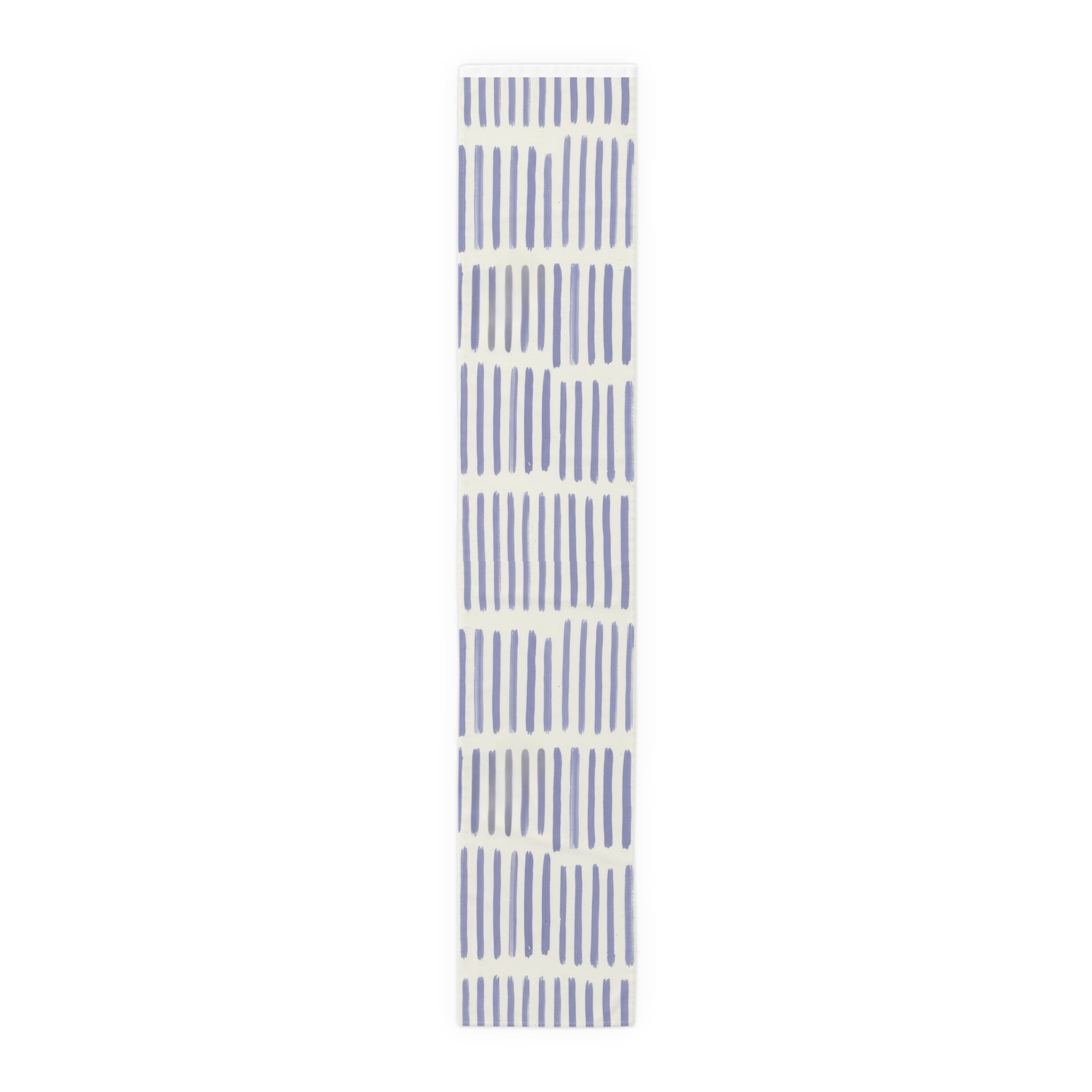 Blue Brushstroke Table Runner — Modern Cotton-Poly Dining Accent