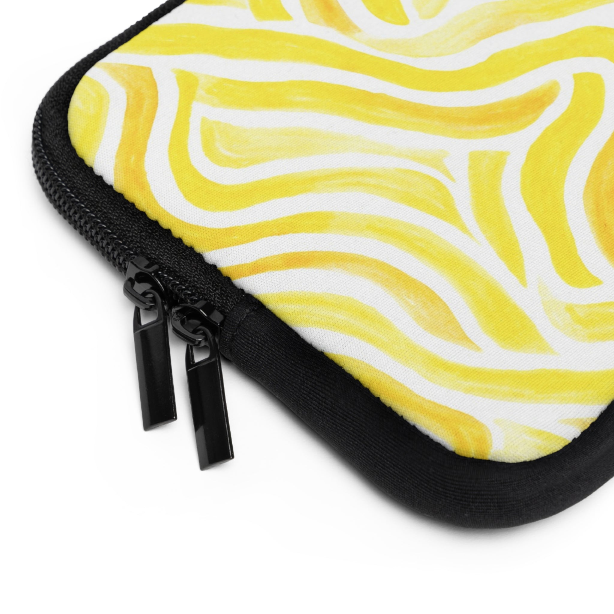 Yellow Swirl Laptop Sleeve — Bright Abstract Protective Case