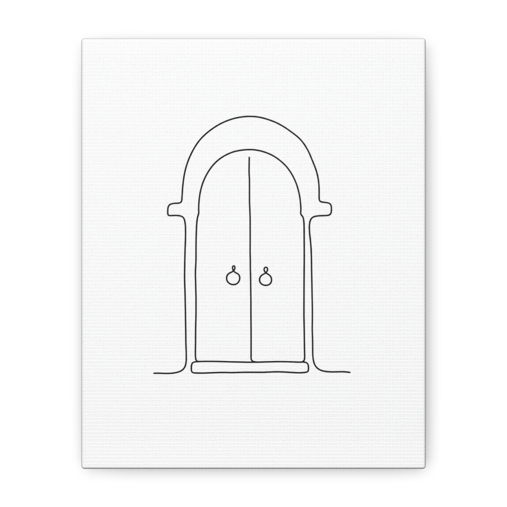 Minimalist Arched Door Line Art Canvas Print — Matte Stretched Wall Decor