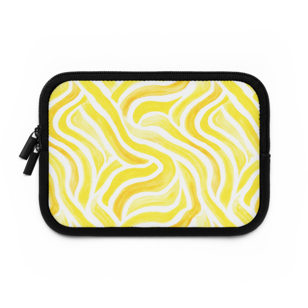 Yellow Swirl Laptop Sleeve — Bright Abstract Protective Case