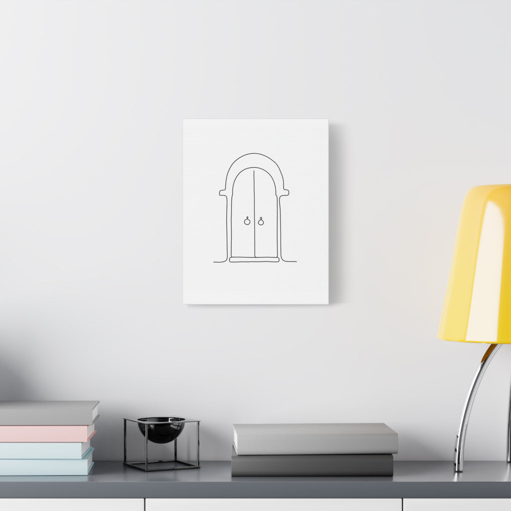 Minimalist Arched Door Line Art Canvas Print — Matte Stretched Wall Decor