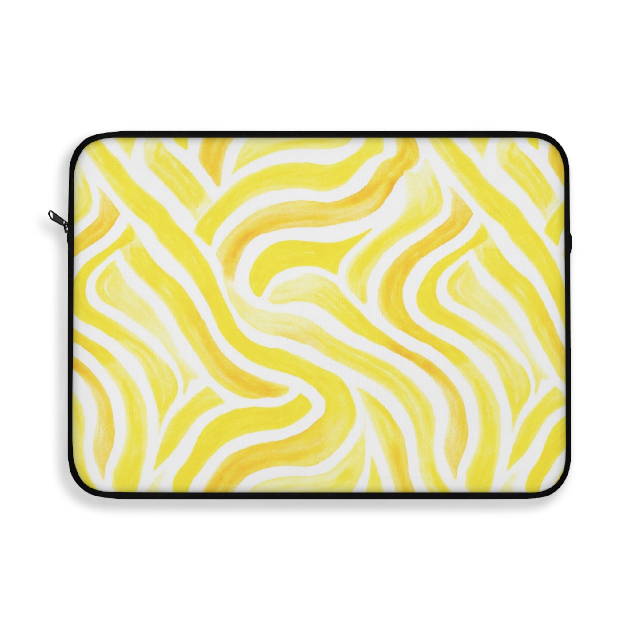 Yellow Abstract Zebra Print Laptop Sleeve