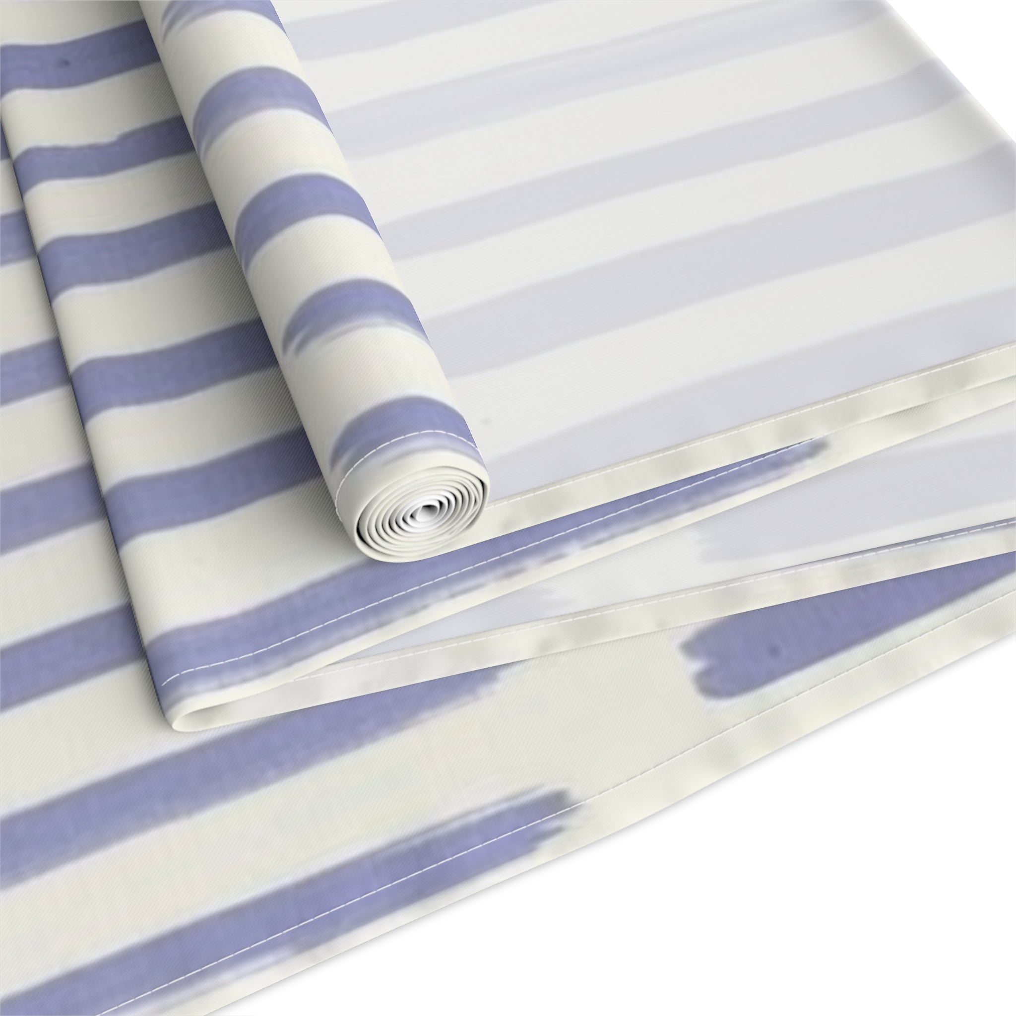 Blue Brushstroke Table Runner — Modern Cotton-Poly Dining Accent