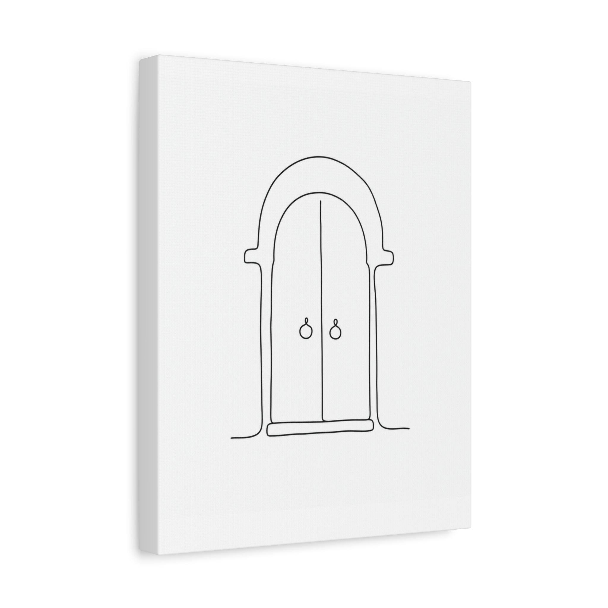 Minimalist Arched Door Line Art Canvas Print — Matte Stretched Wall Decor